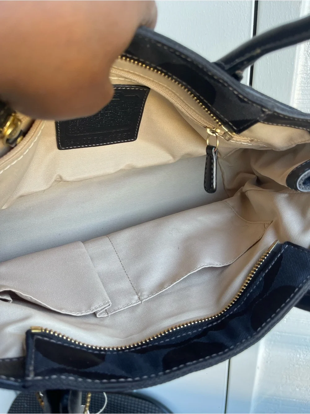 COACH Hampton Madeline Signature Jacquard & Leather Satchel